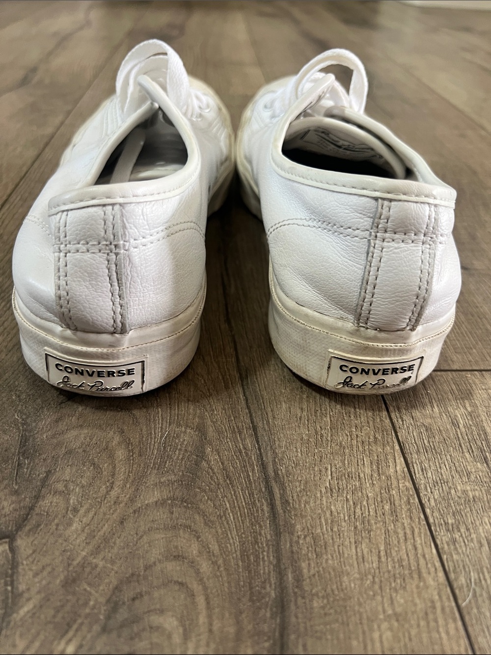 White Low-Top Leather Sneakers - Picture 5 of 7
